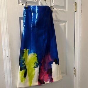 Milly Strapless Dress in Blue and Multicolor